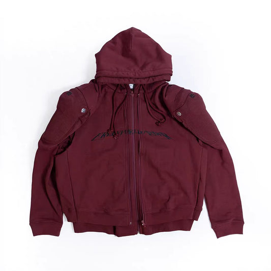 Protective double-layer zip-up hoodie
