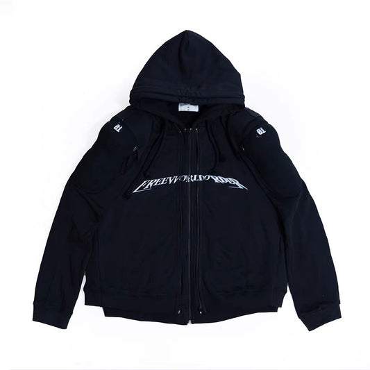 Protective double-layer zip-up hoodie